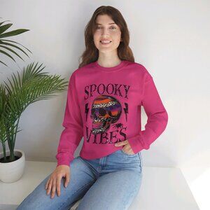 Hot Pink Spooky Vibes Halloween Sweatshirt
